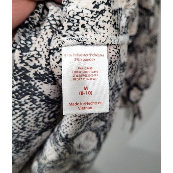 Womens Faded Glory Snake Print Sheer Blouse 3/4 Sleeve Size M - Picture 5 of 9